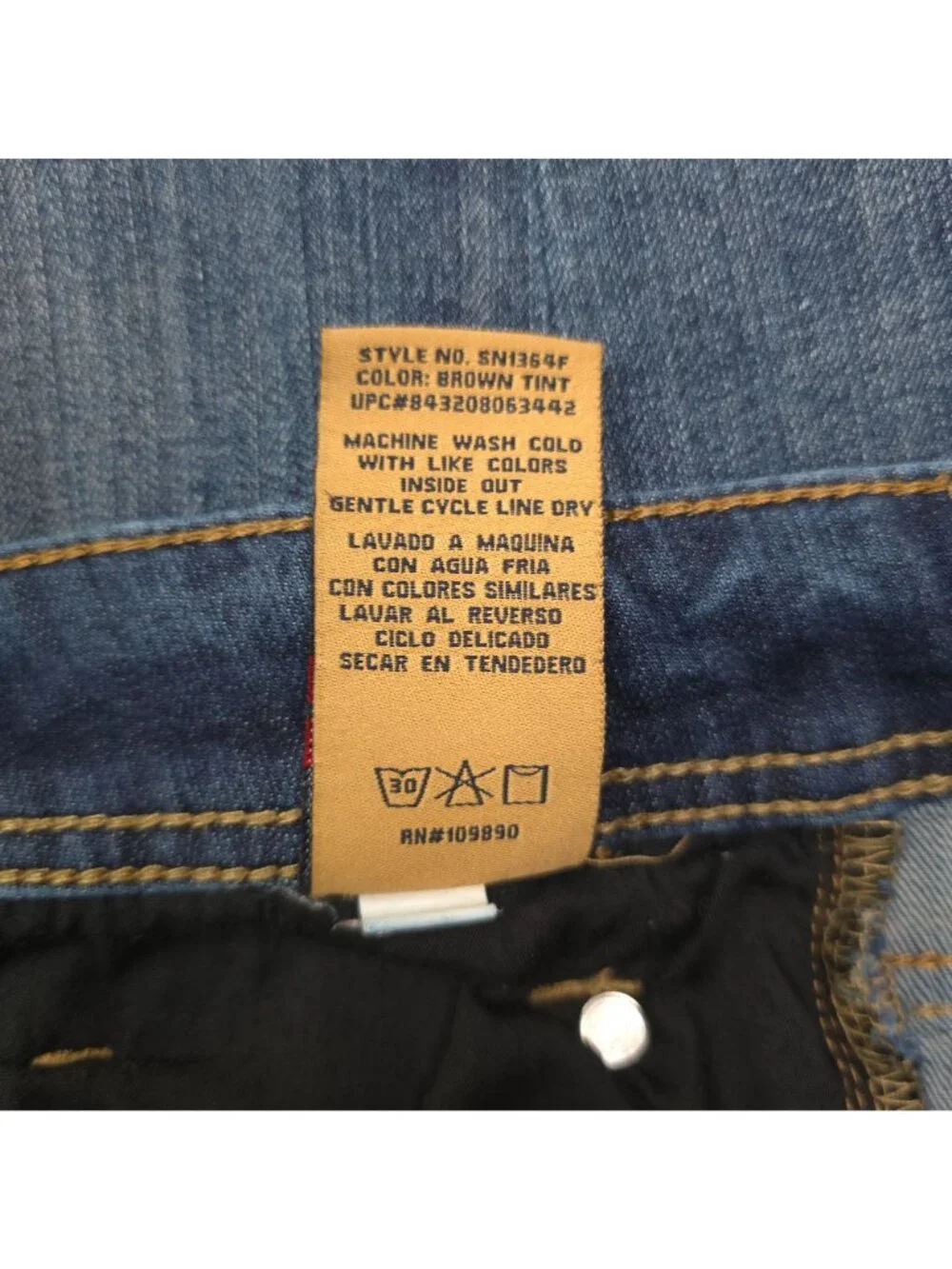 Seven7 Straight Fit Mens Blue Denim Jeans W38 L32 Whiskered Medium Wash